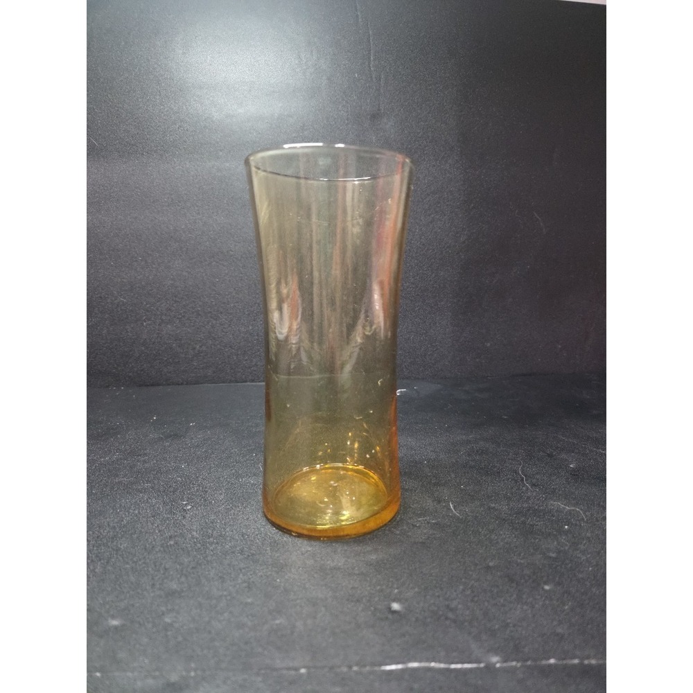 Libbey Amber Glass Tumbler, Honey Gold Iced‎ Tea Glass, Mid Century Drinkware